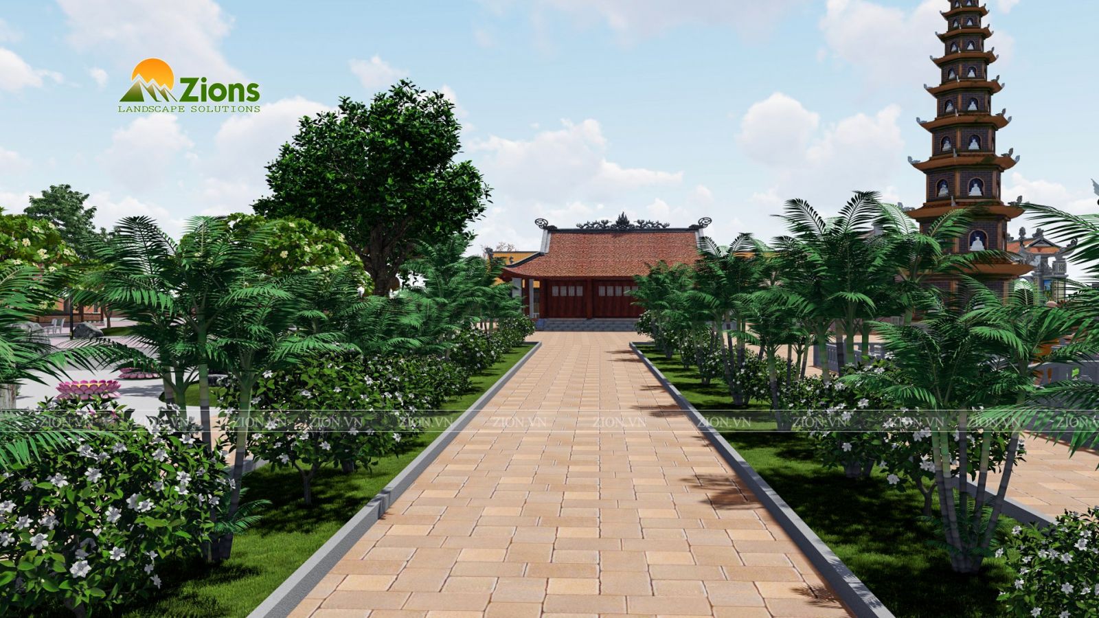 Hướng dẫn trồng cây tạo cảnh quan chùa - Thiết kế cảnh quan chùa